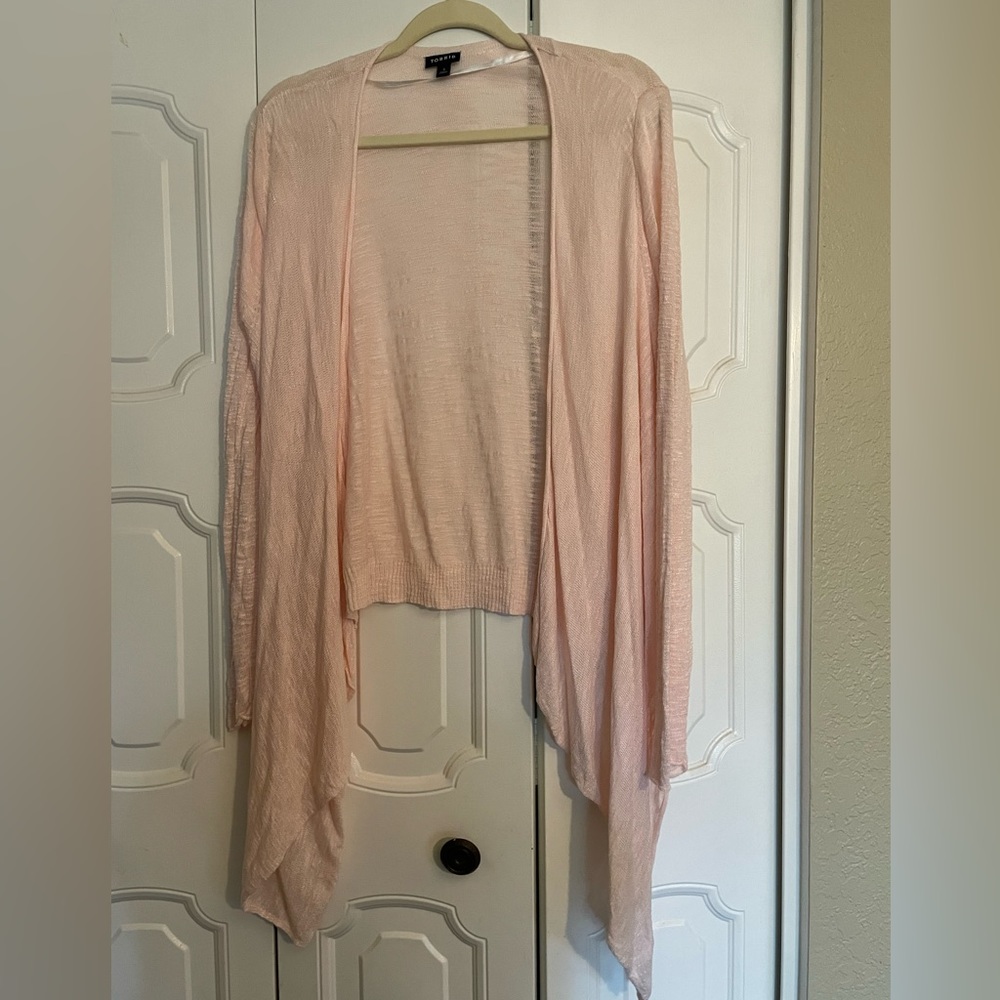 Torrid Slub Cardigan Drape Front Sweater